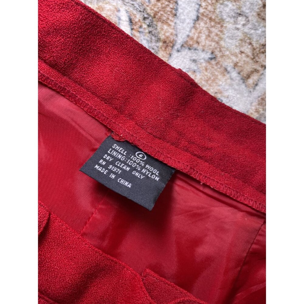 Vintage Red 100% Wool Trouser Pants Size 6 Tailored Classic - Picture 8 of 10